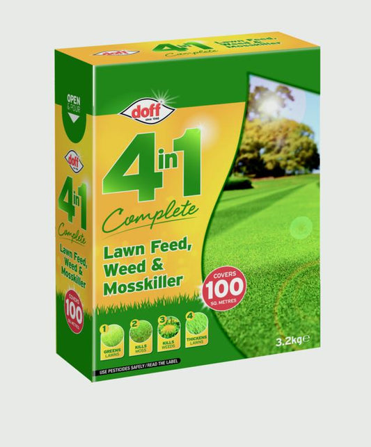 Doff 4 In 1 Complete Lawn Feed, Weed & Mosskiller 3.2kg