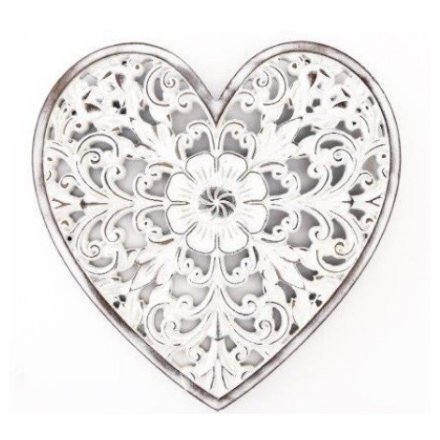 White Heart Wall Plaque, 30CM