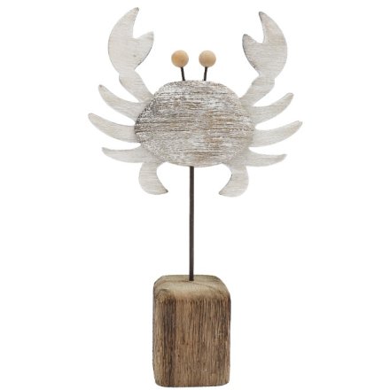 Wooden Crab on Stand, 24CM