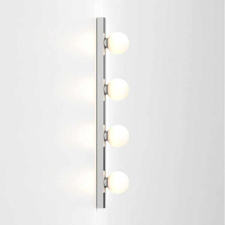 Cabaret 4 II Globe Bathroom Wall Light in Polished Chrome IP44 rated with Four Glass Globe Lamps G9 LED, Astro 1087009