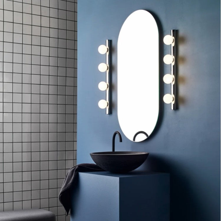 Cabaret 4 II Globe Bathroom Wall Light in Polished Chrome IP44 rated with Four Glass Globe Lamps G9 LED, Astro 1087009