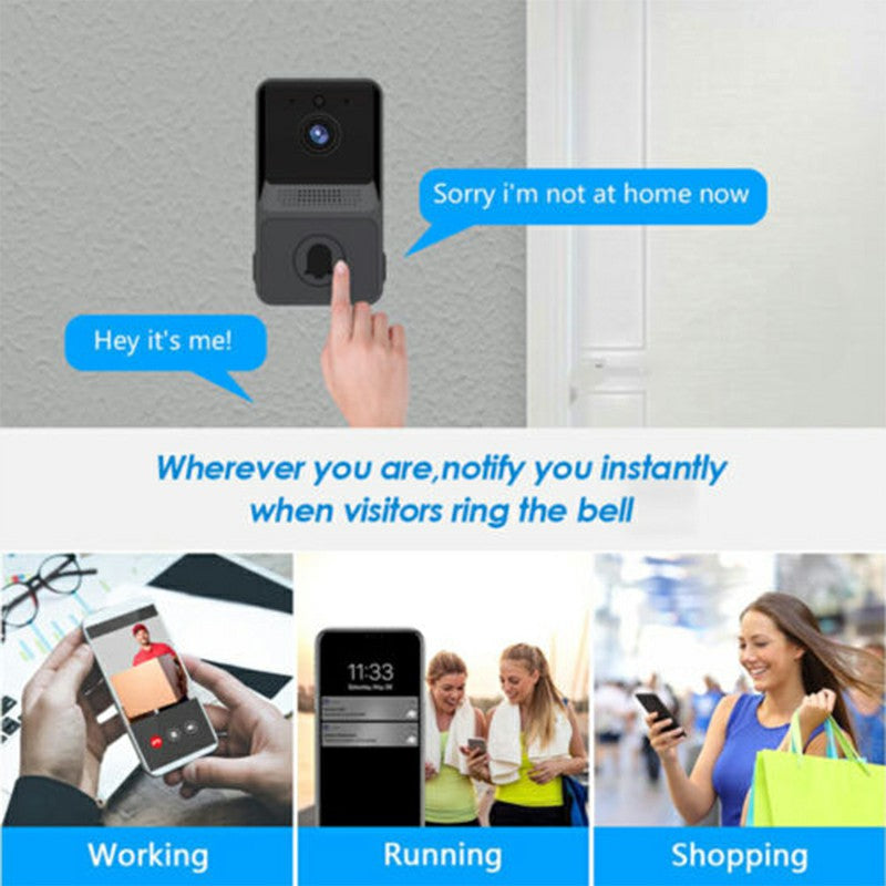 Z20 Smart Wireless WiFi Video Doorbell with Chime Battery 800mAh