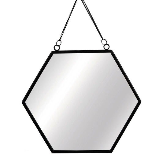 Jet Black Hexagon Mirror