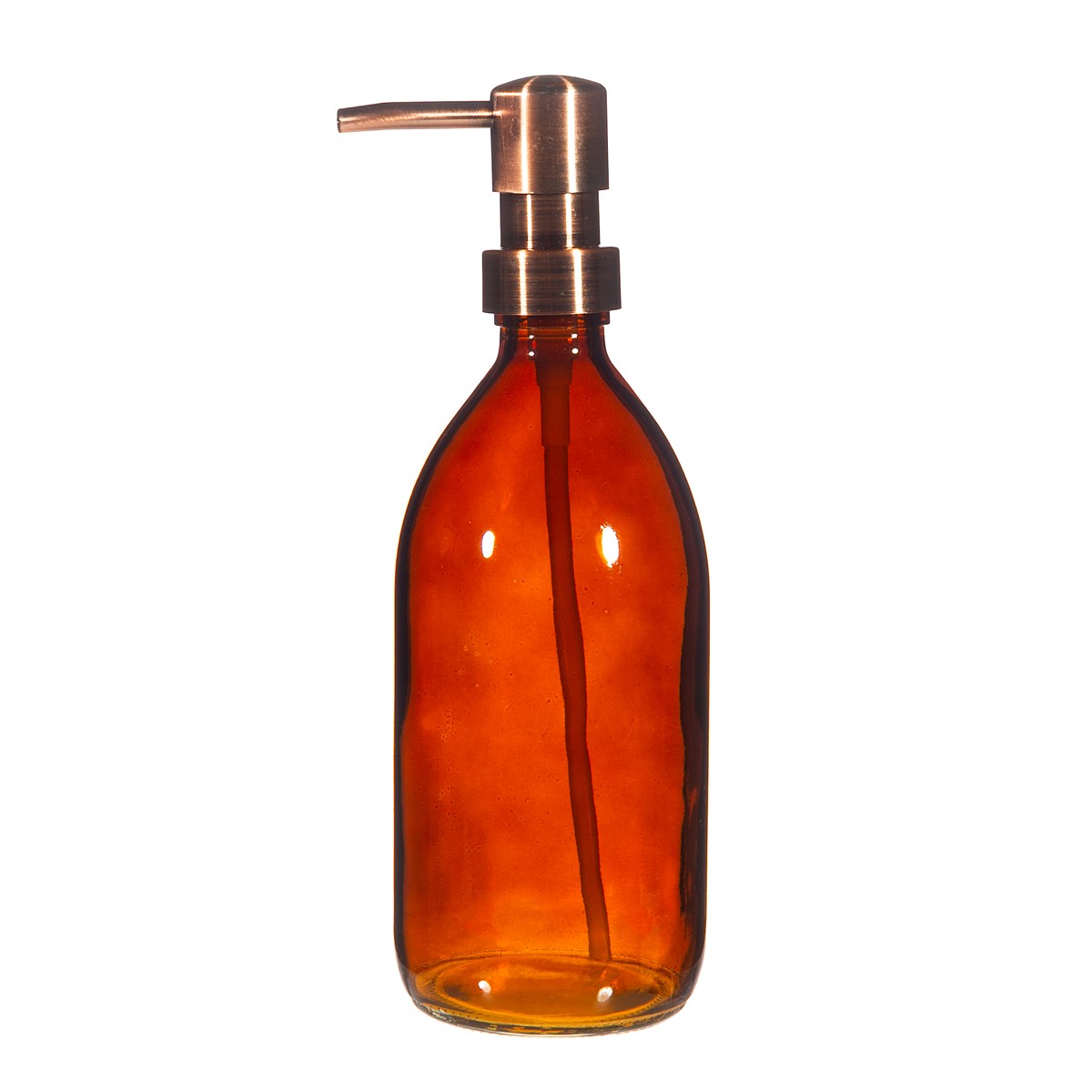 Amber Glass Refillable Bottle With Pump