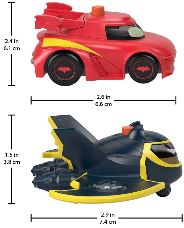 Fisher Price Batwheels 1:55 Light Up Racers 2pk - Redbird an