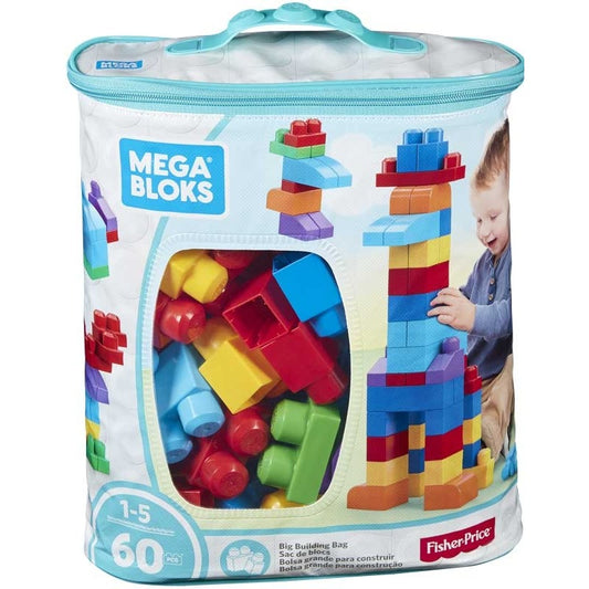 Mega Bloks Building Bag 60pc Blue